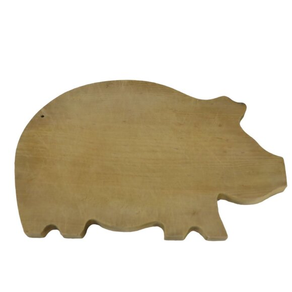 Pig-Shaped Vintage Wooden Cutting Board 12" Farmhouse Country Kitchen Folk Art - Picture 6 of 6